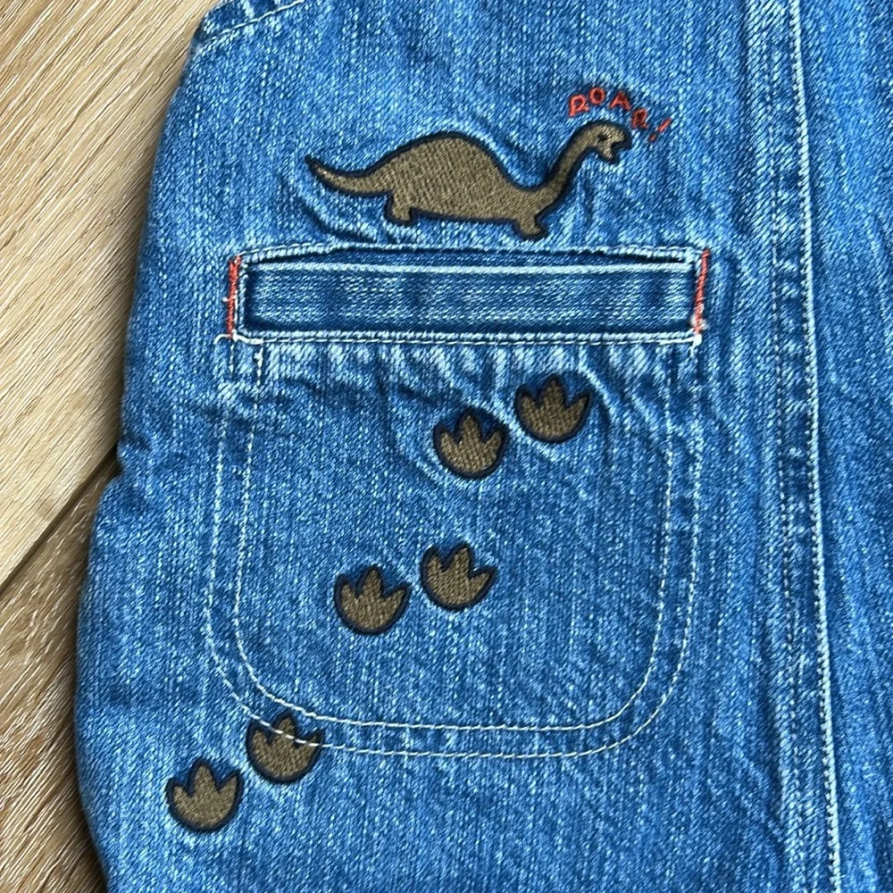 Oshkosh B'gosh Overalls Toddler 18 Months Denim Dinosaur 100% Cotton